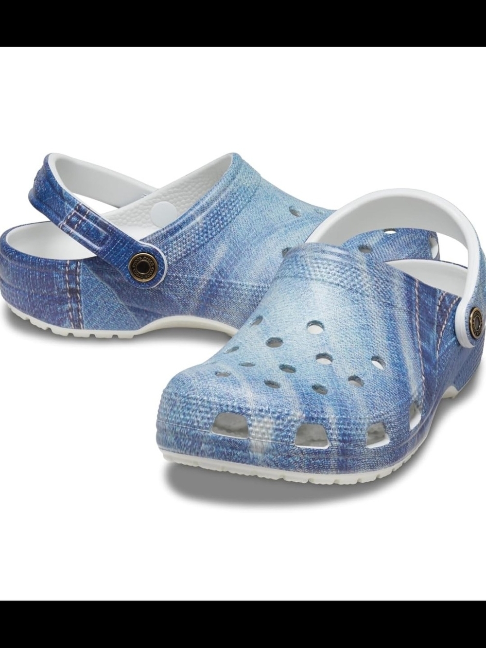 CROCS Classic Clog in Denim Print Blue